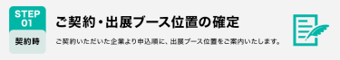 STEP01　ご契約・出展ブース位置の確定